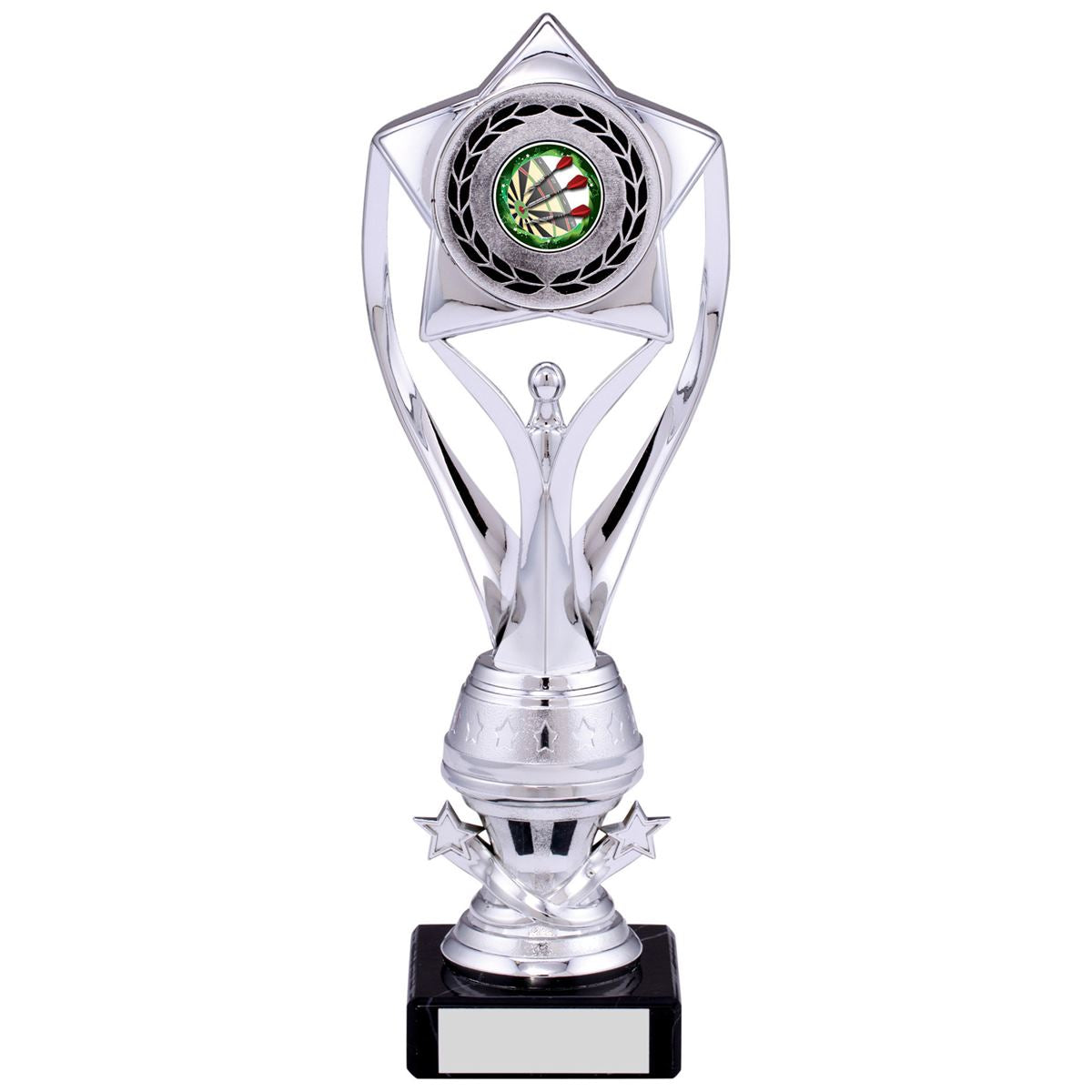 Victory Figure Tower Trophy in Silver and Pink - B Size
