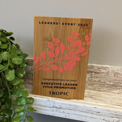 Bamboo Wooden Block Award - Medium - Colour Printed
