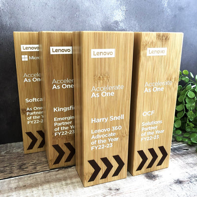 Bamboo Wooden Pillar Award - Large - Colour Printed