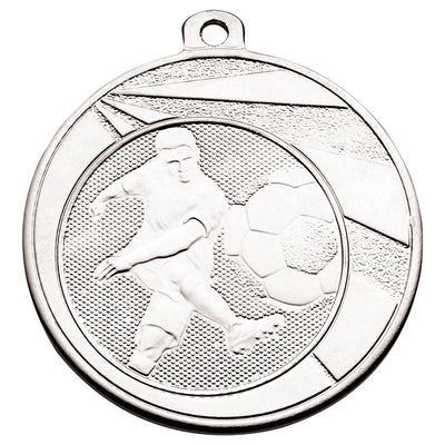 Football Medal Boot & Ball - Silver