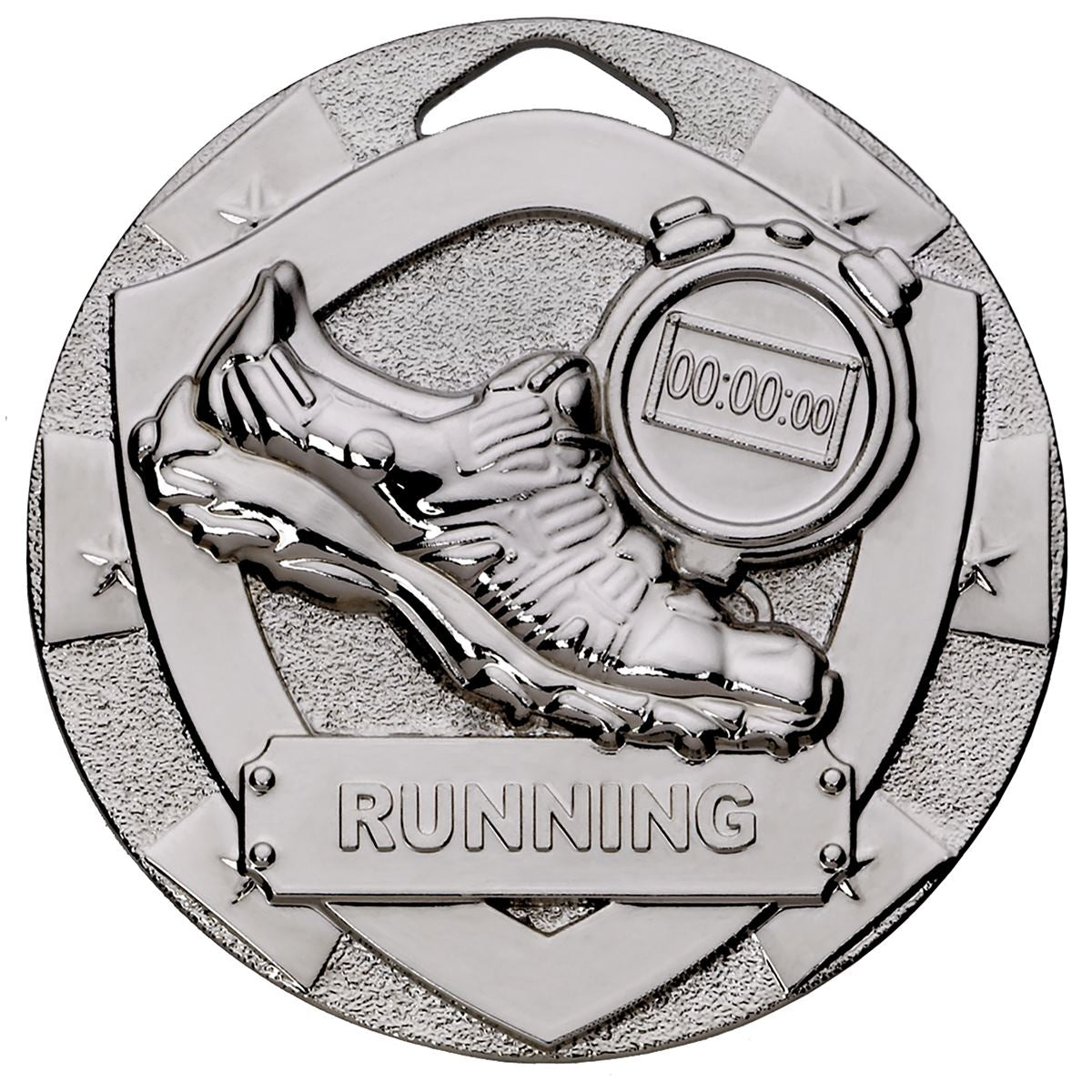 Running Mini Shield Medal - Silver