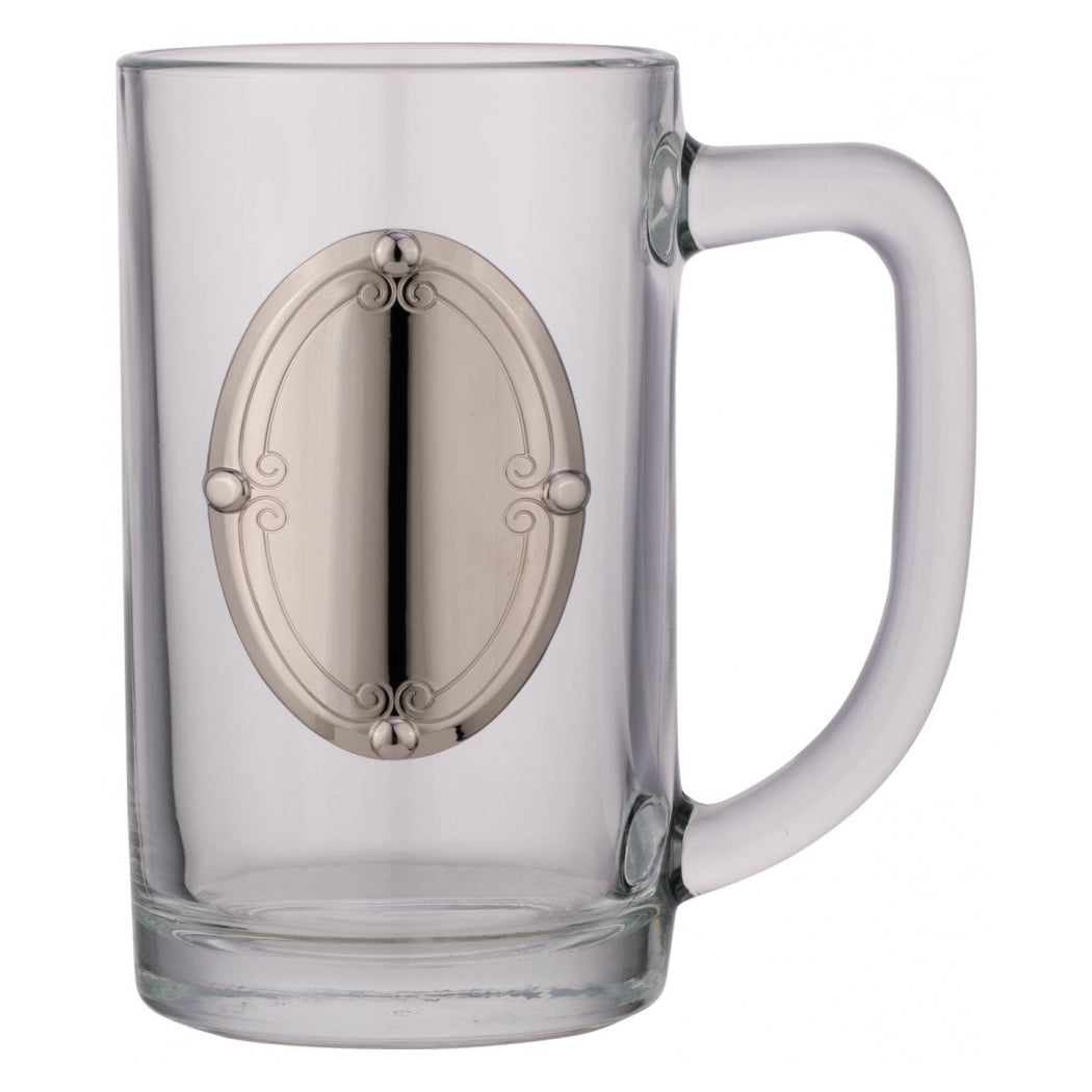 1 Pint Glass Tankard With Badge