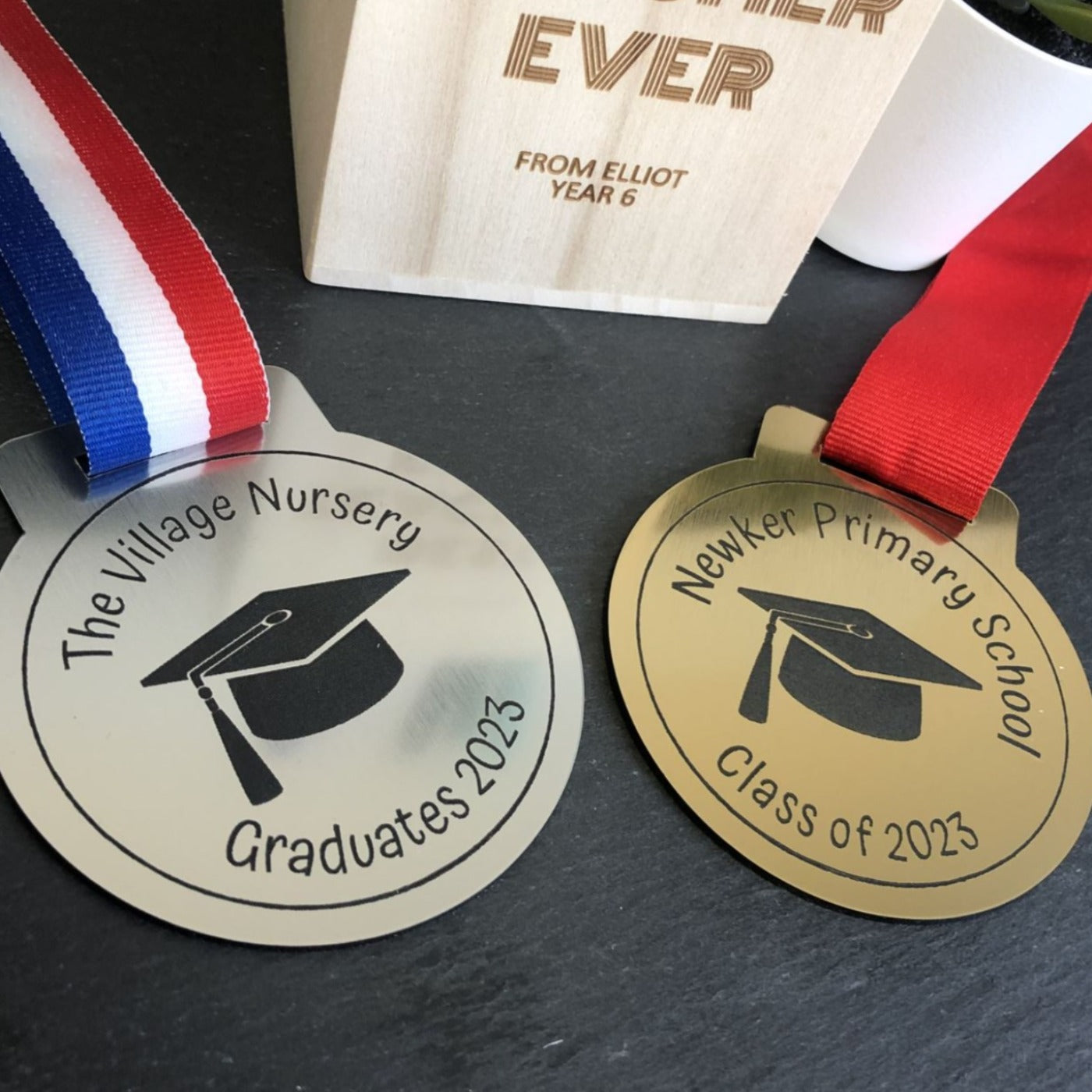 Personalised Graduation Acrylic Medal - in Gold or Silver