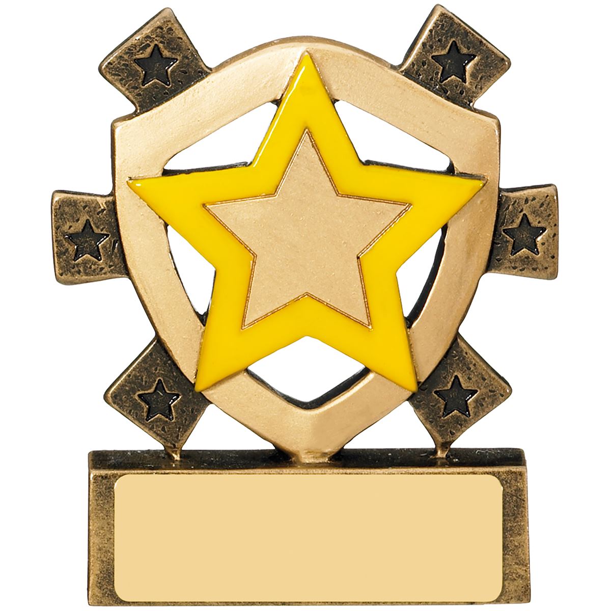 Yellow Star Mini Shield Trophy