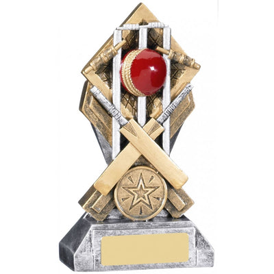 Cricket Award Coloured Bat & Ball Diamond Extreme Trophy