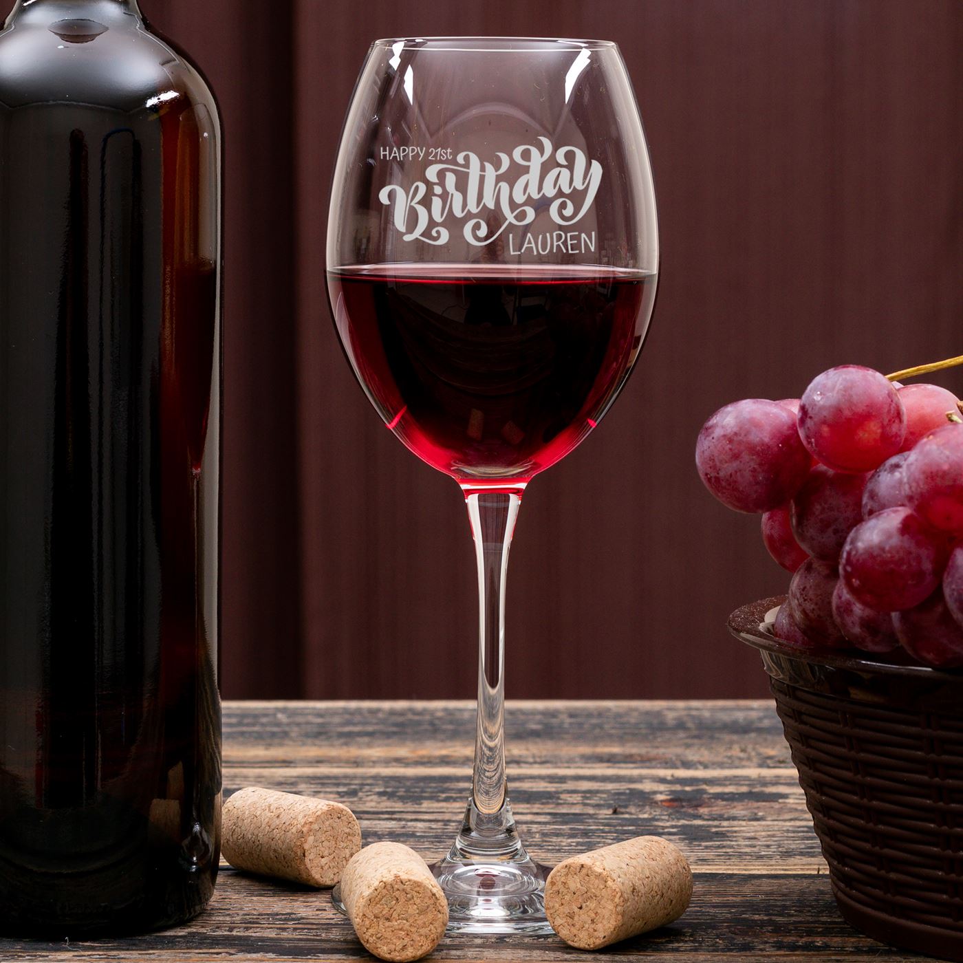 Personalised Wine Glass - Happy Birthday
