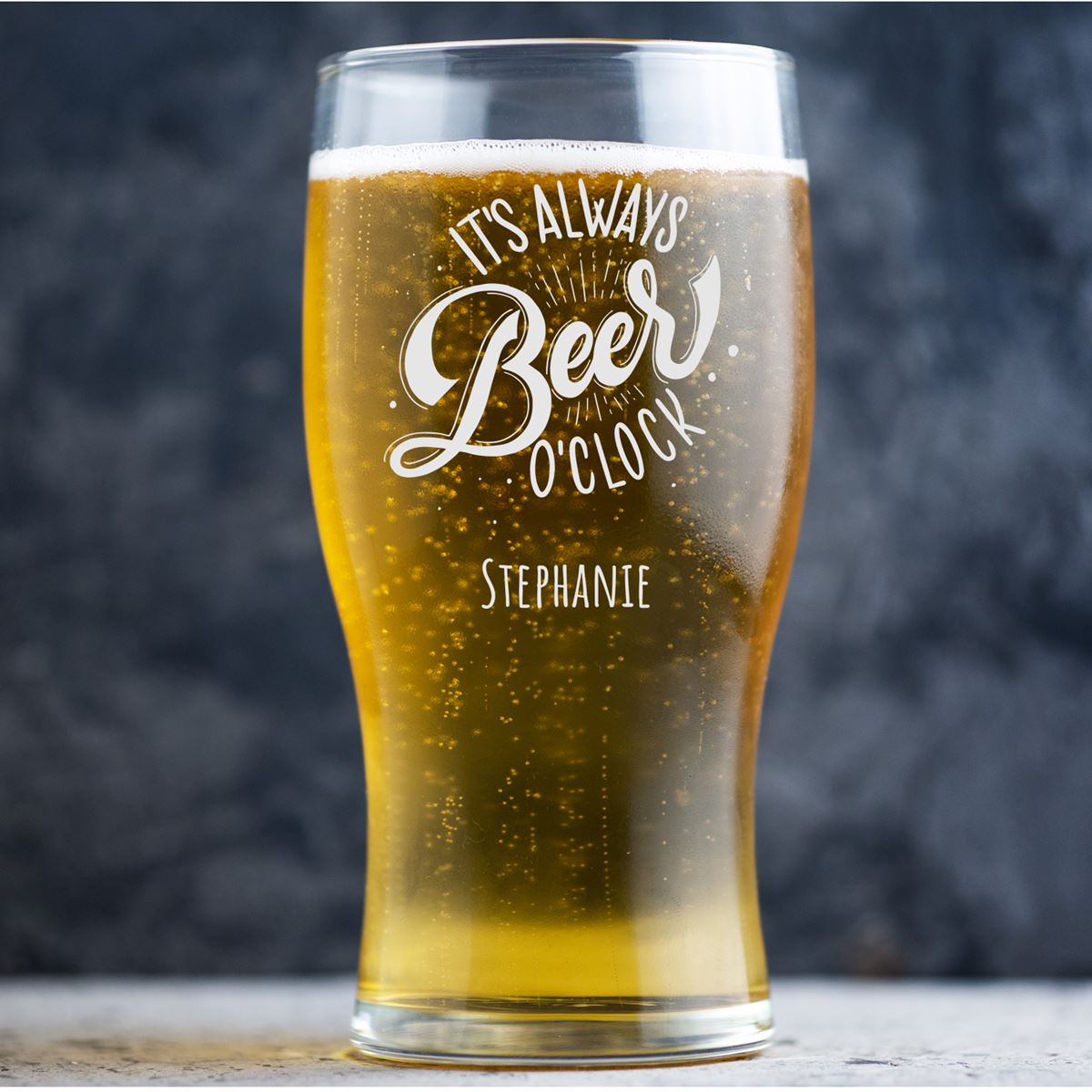 Personalised Beer Glass Pint Glass - Always Time For Beer