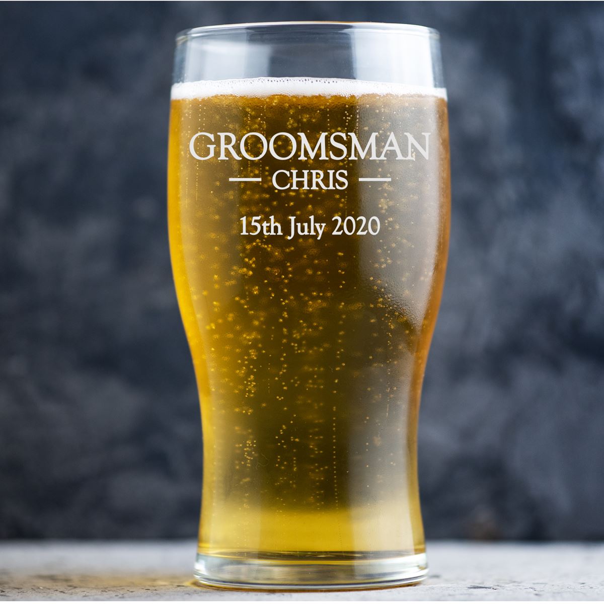 Personalised Beer Glass Pint Glass Wedding North East Trophies