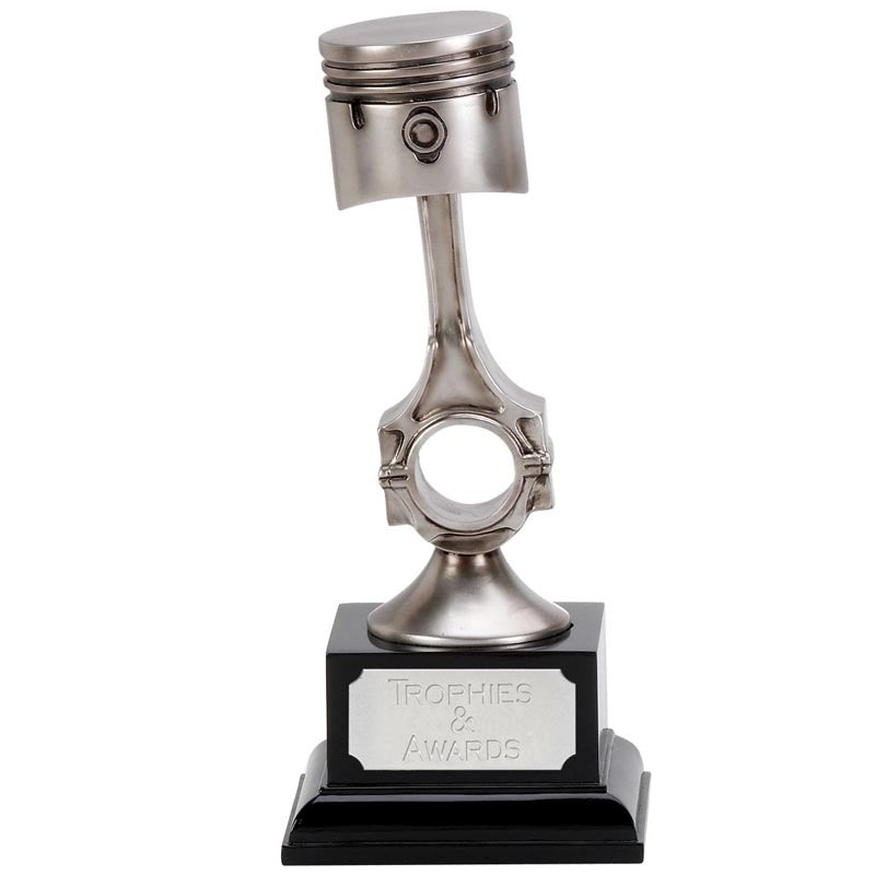 Motorsports Trophy Silver Piston Emblem Award