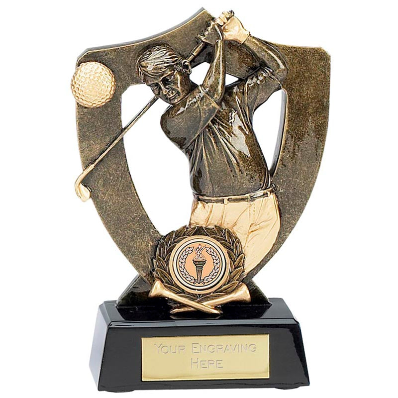 Golfing Shield Award Celebration Golf Trophy
