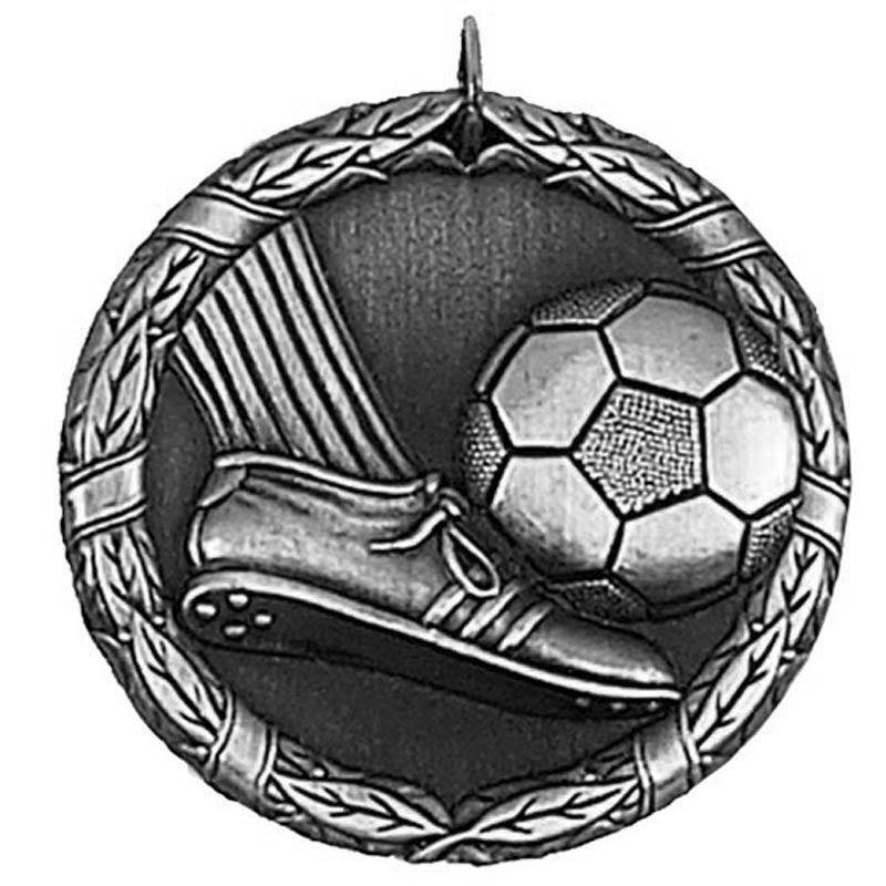 Silver Laurel Football Medal 5cm