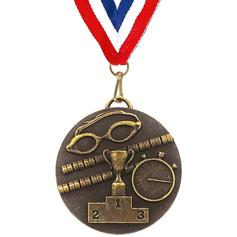 Bronze Target Swimming Trophy Medal 5cm