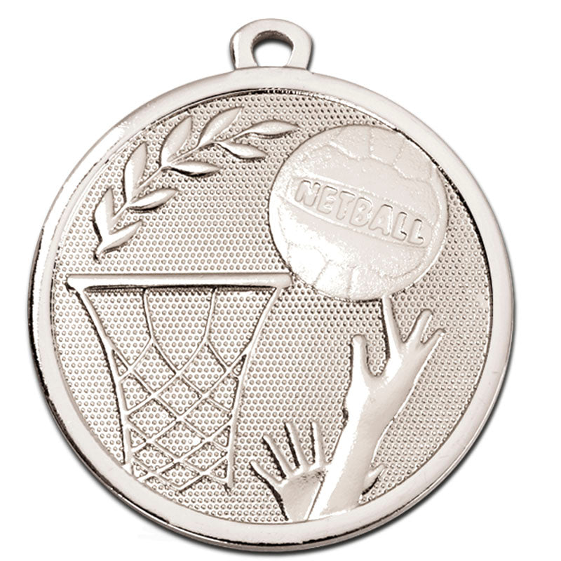 Silver Netball Galaxy Medal 4.5cm