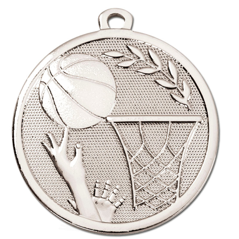 Silver Basketball Galaxy Medal 4.5cm