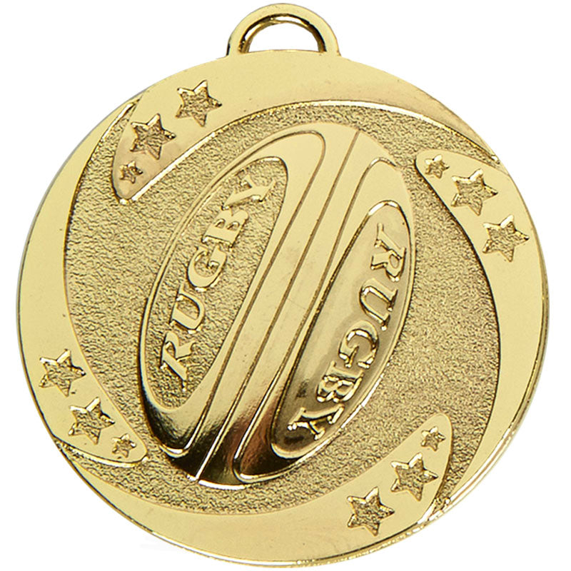 Gold Rugby Stars Target Medal 5cm