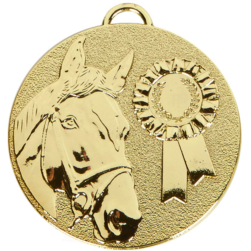 Gold Horse Rosette Medal 5cm