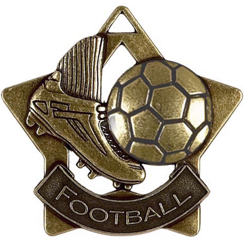 Bronze Football Mini Star Medal 5.5cm
