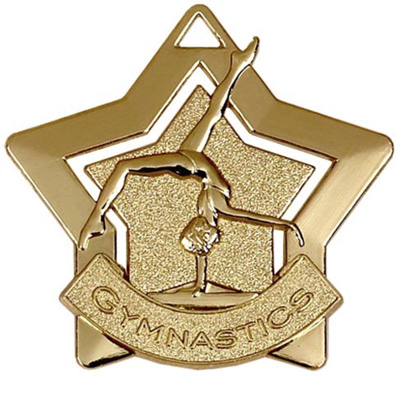 Gold Gymnastics Mini Star Medal 5.5cm