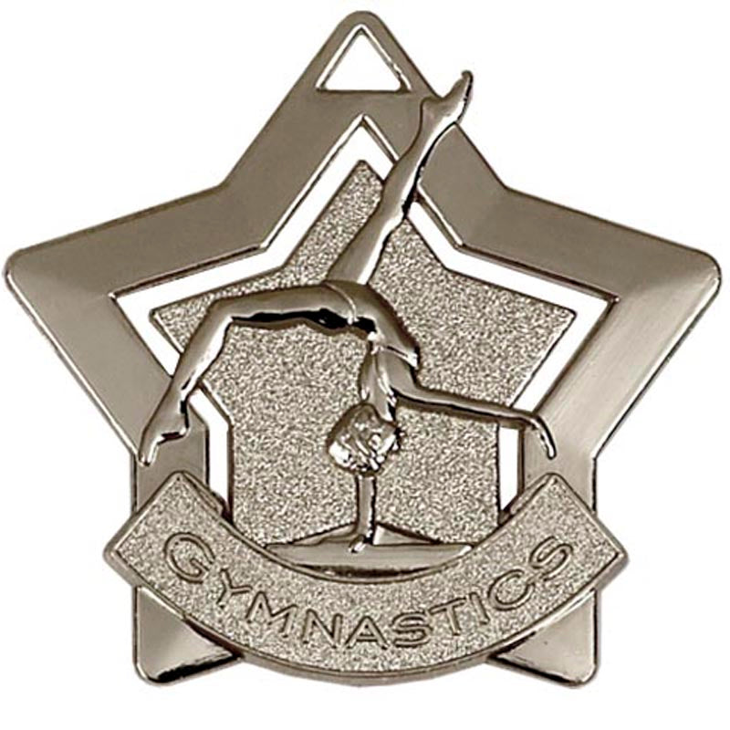 Silver Gymnastics Mini Star Medal 5.5cm