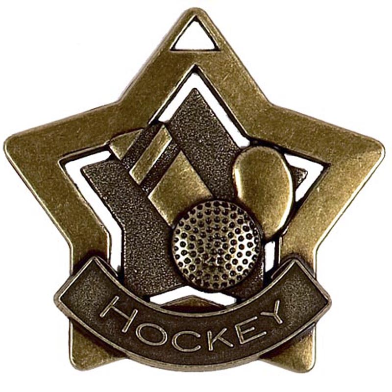 Bronze Hockey Mini Star Medal 5.5cm
