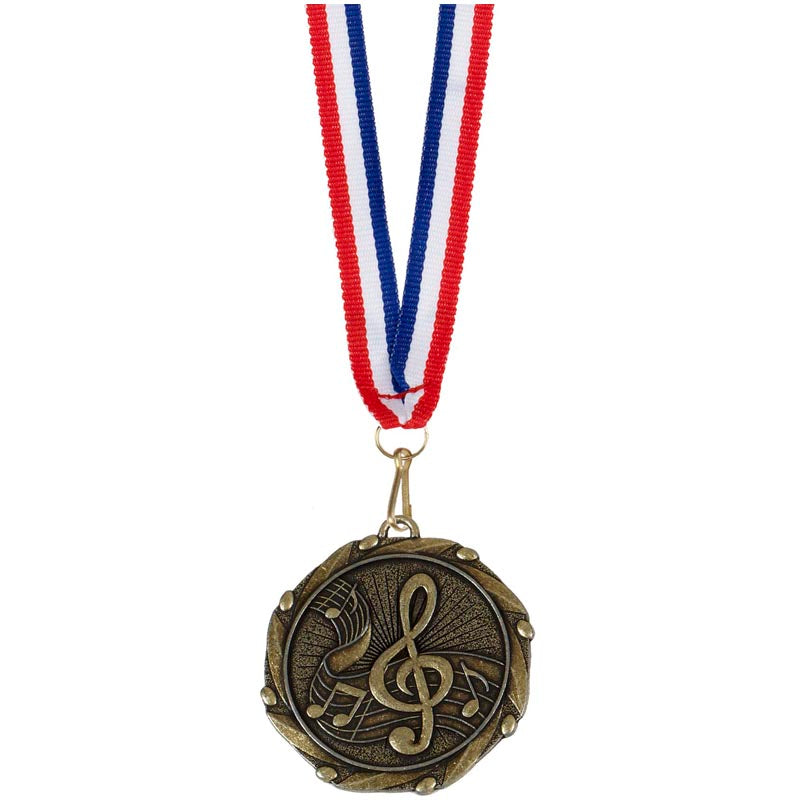 Music Medal Antique Gold 4.5cm