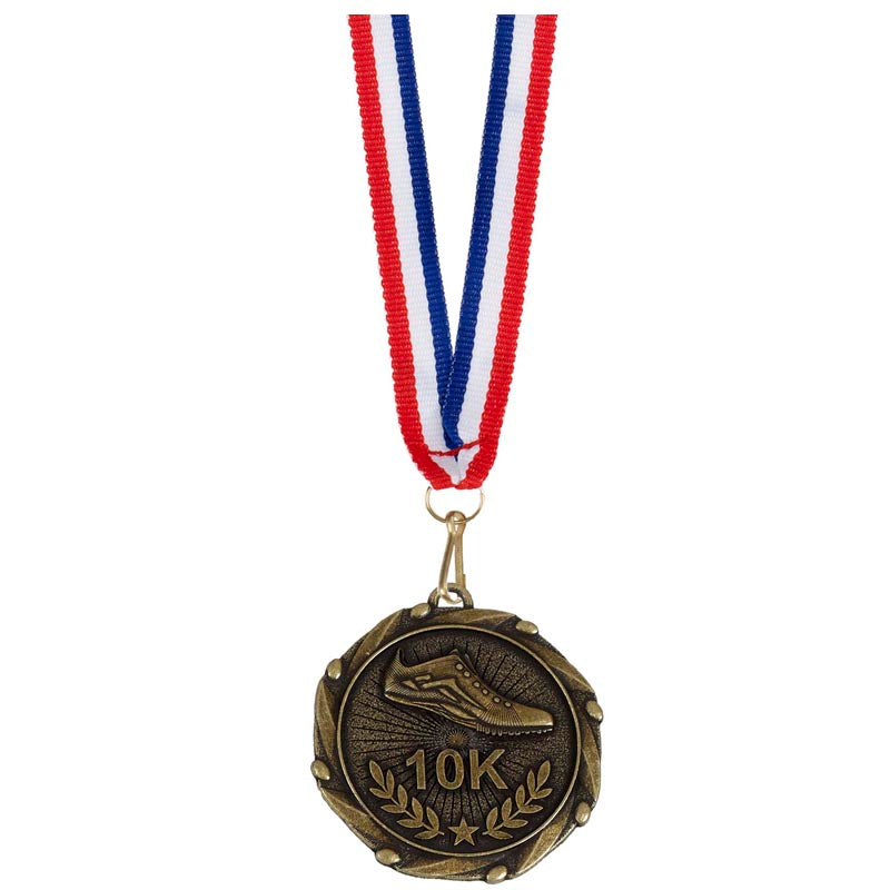 10K Run Medal Antique Gold 4.5cm