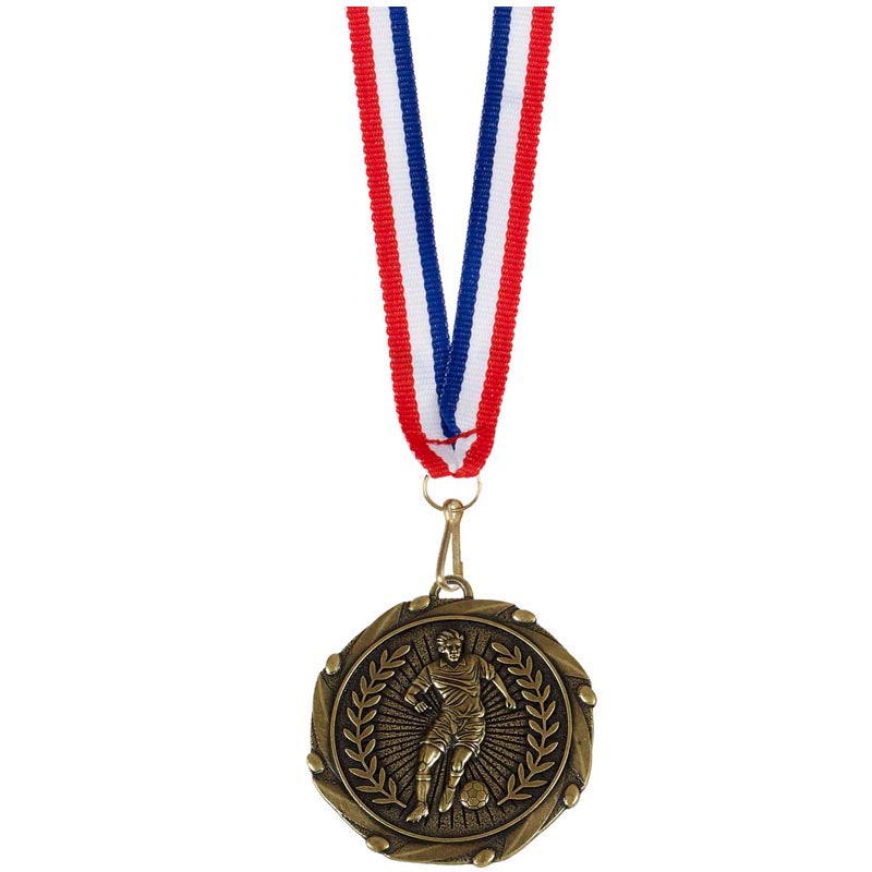 Footballer Medal Antique Gold 4.5cm