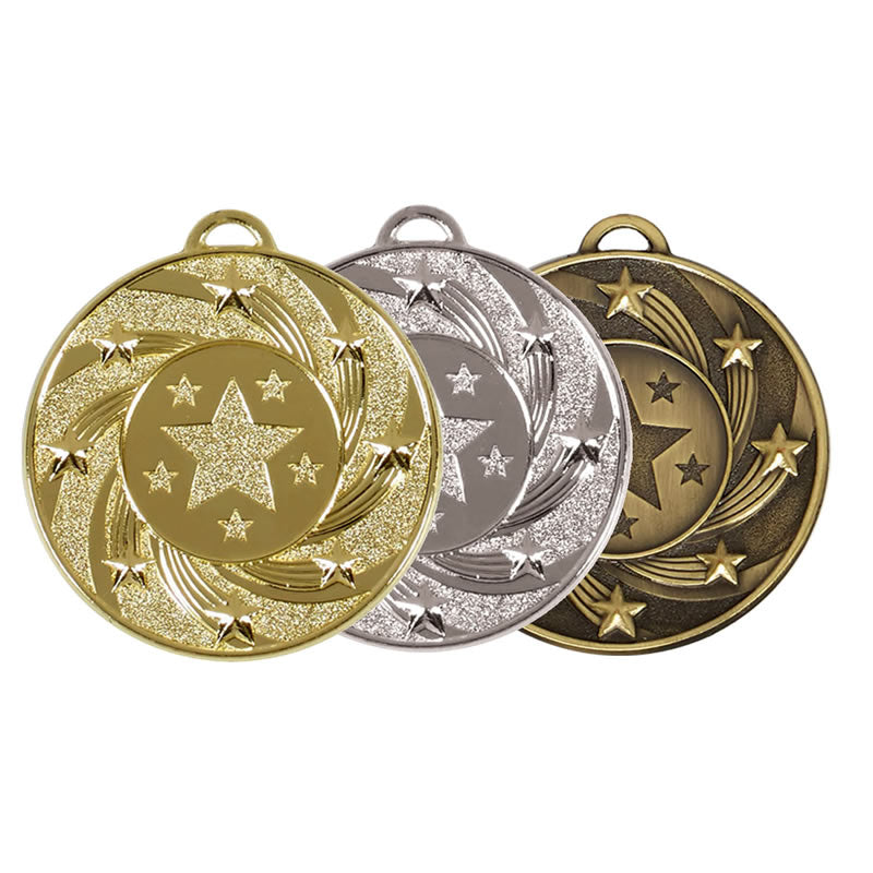 Stars Target Medal 5cm - Gold, Silver