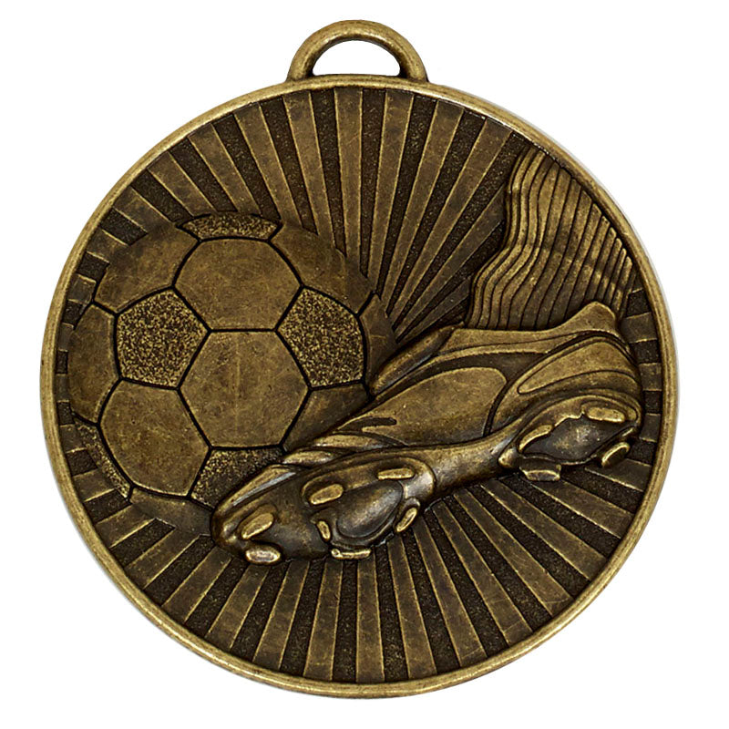 Bronze Helix Football Boot & Ball Medal 6cm