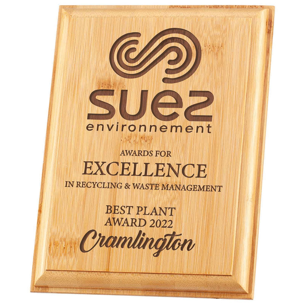 Wooden Plaque Award Bamboo Trophy - Laser Engraved