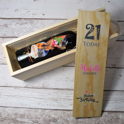 Personalised, Printed Happy Birthday Wine Box