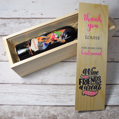 Personalised Printed Bridesmaid Wine Box
