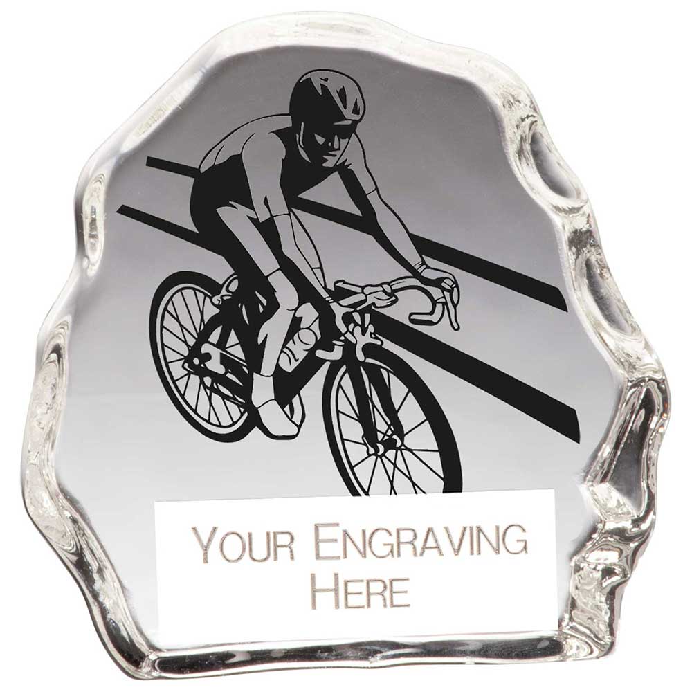 Mystique  Glass Cycling Award Trophy