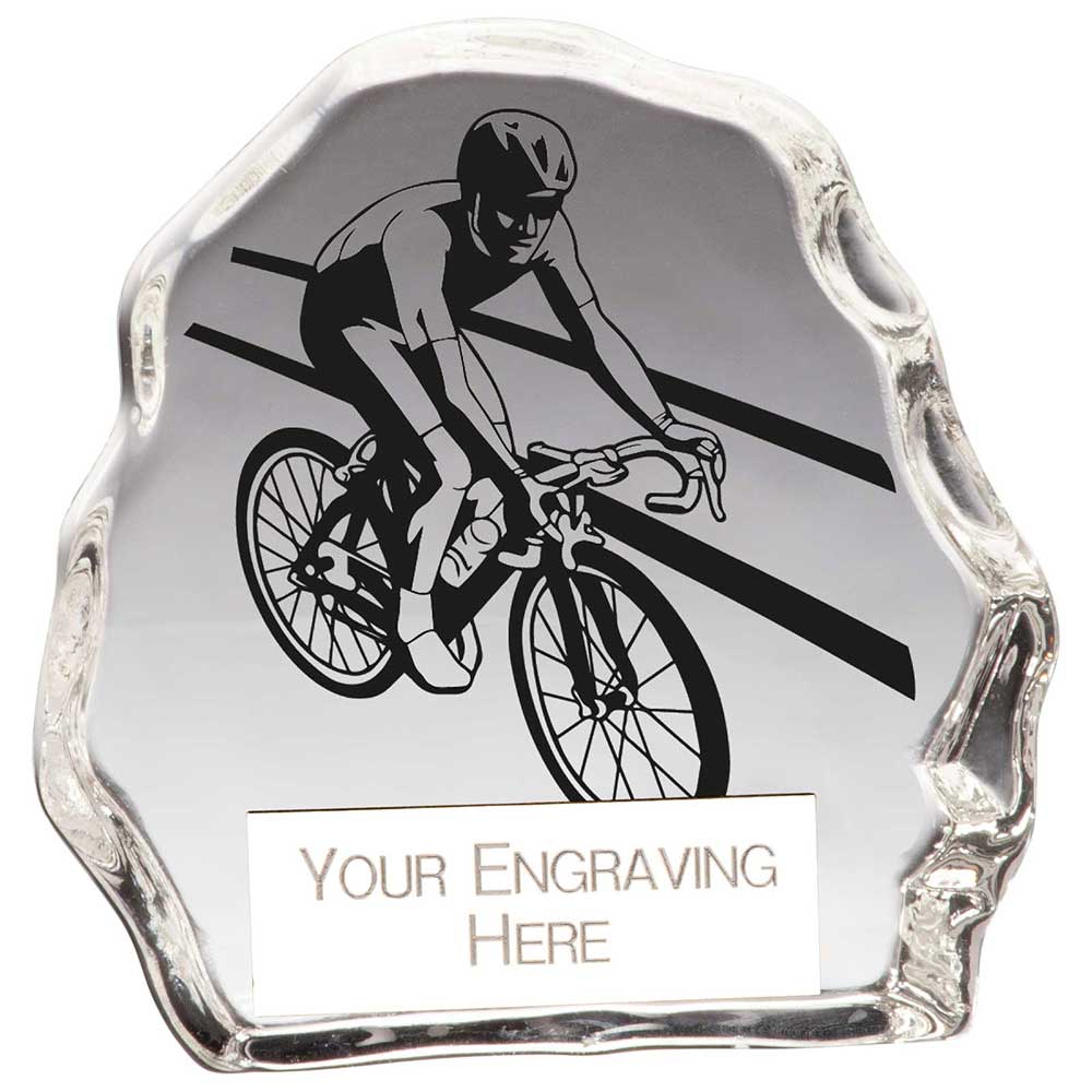 Mystique  Glass Cycling Award Trophy 