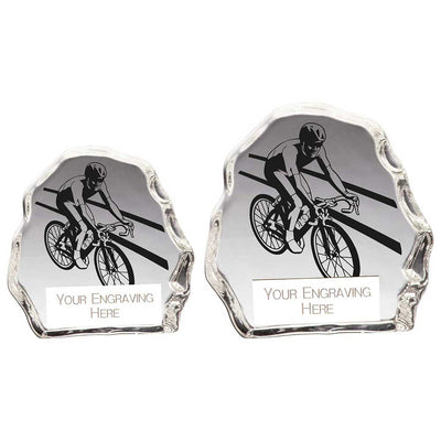 Mystique  Glass Cycling Award Trophy 
