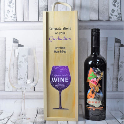 Personalised Printed Graduation Wine Box
