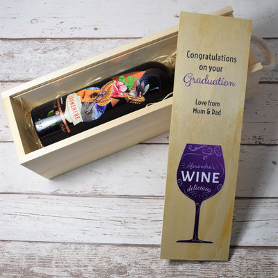 Personalised Printed Graduation Wine Box