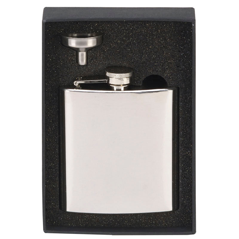 6oz Stainless Steel Hip Flask & Funnel Gift Set