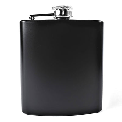 6oz Steel & Black Hip Flask & Funnel Gift Set