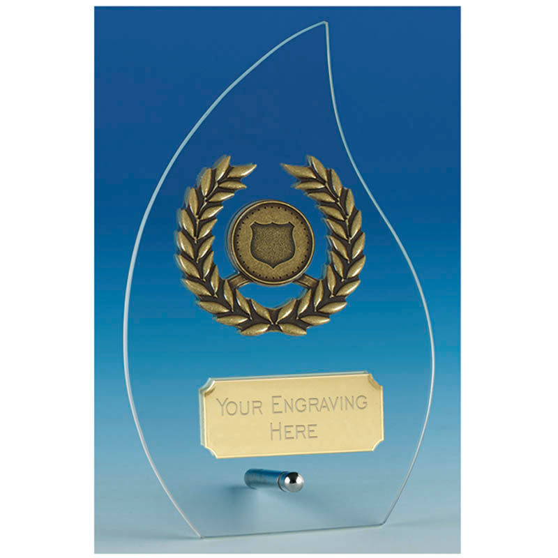 Flame Glass Plaque Trophy Award