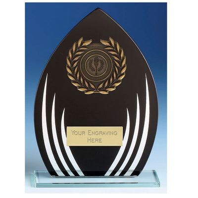 Landmark Black Glass Plaque Trophy Award