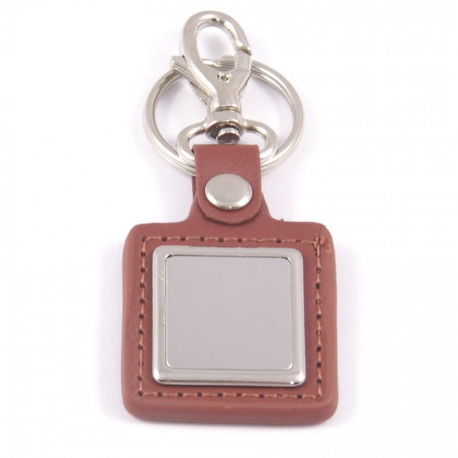 Square Leather Key Ring