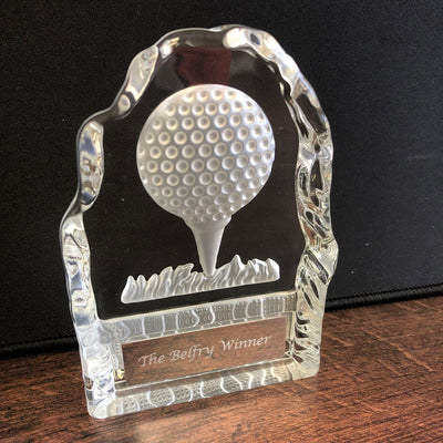 Glass Golf Ball Award Echo Glass Wedge Trophy