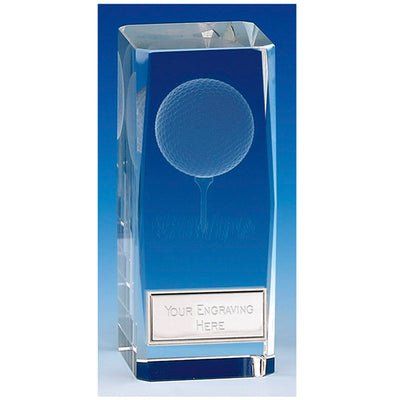 Golf Crystal Tower Trophy Clarity Glass Award