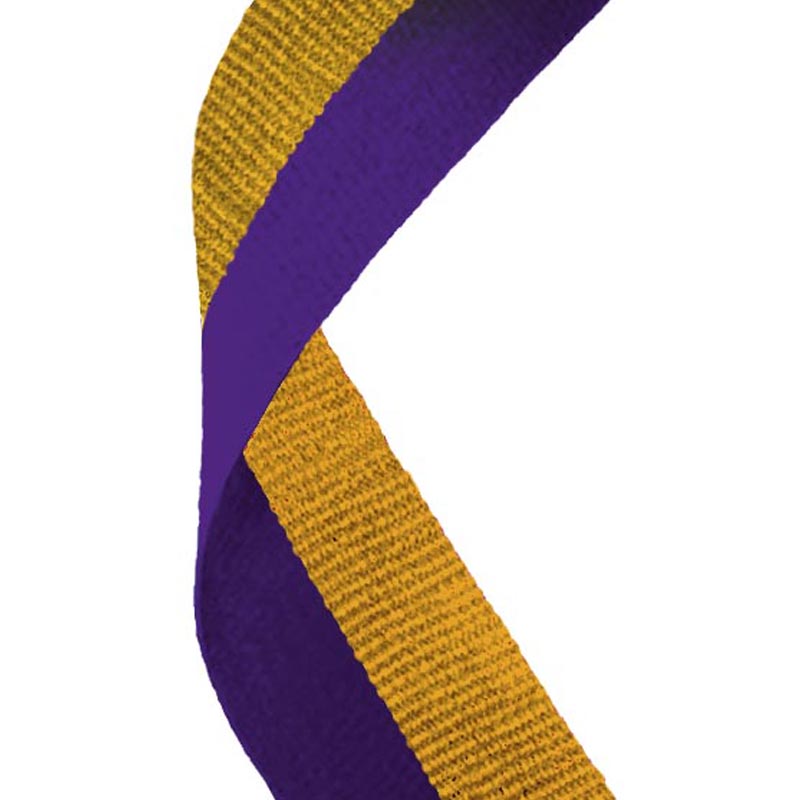 Purple & Gold Medal Ribbon 80cm