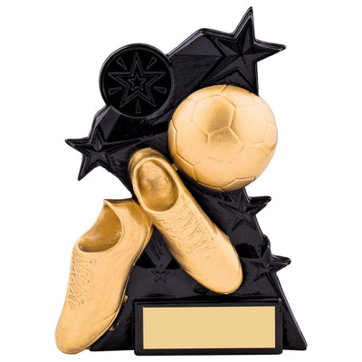 Football Trophy Astra Boot & Ball Award in Black and Gold