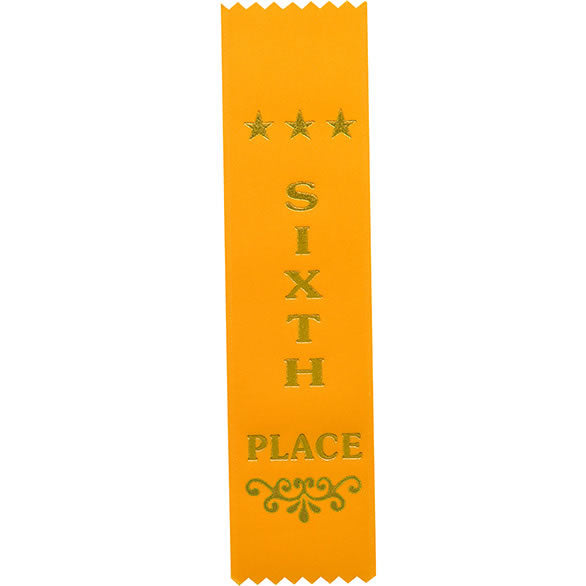 6th Place Competition Ribbon Yellow