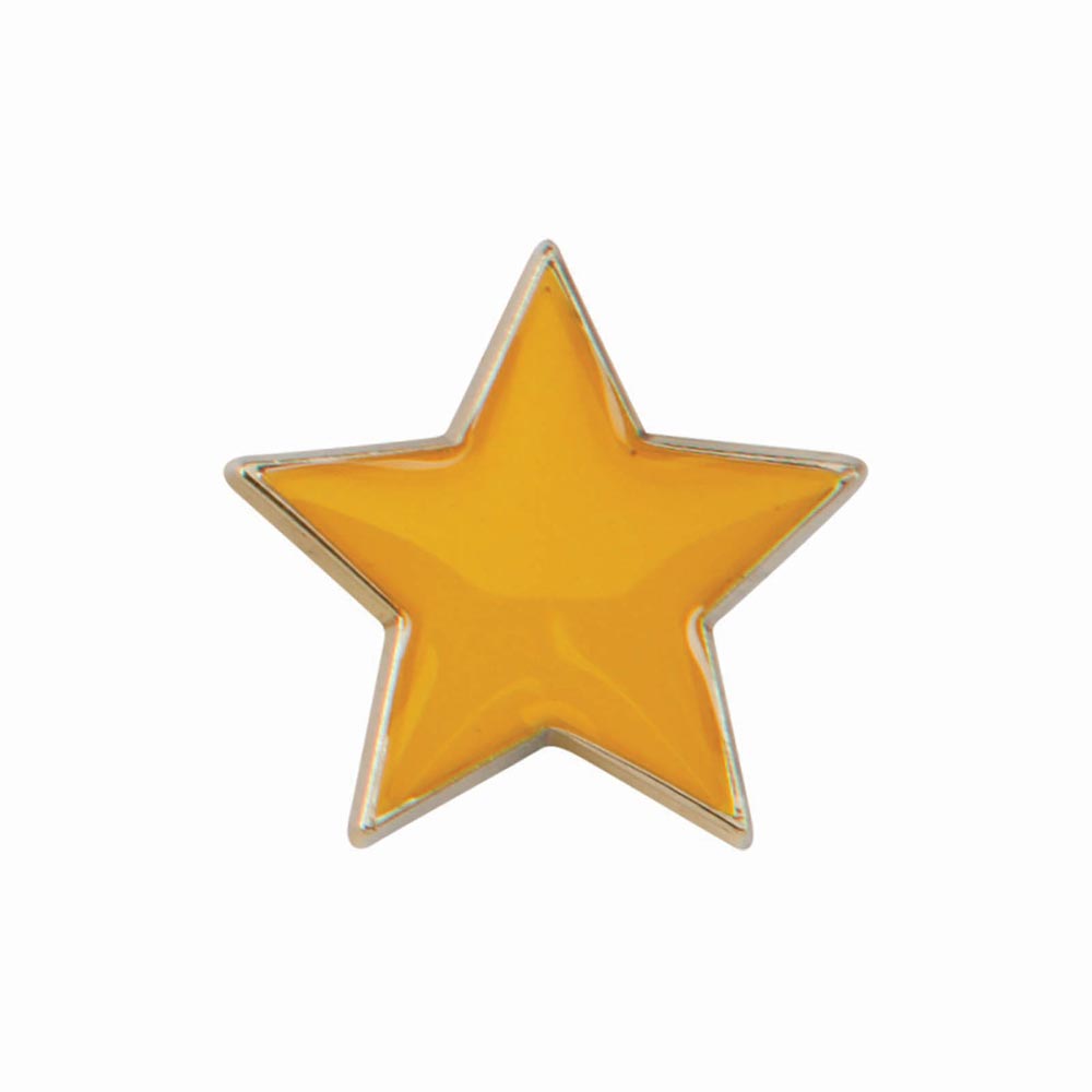 3/4 Inch Colored Star Lapel Pin - Silver Finish With Choice Of Center Color (Blue, Red, Green, Purple, Orange, Yellow) - View #13