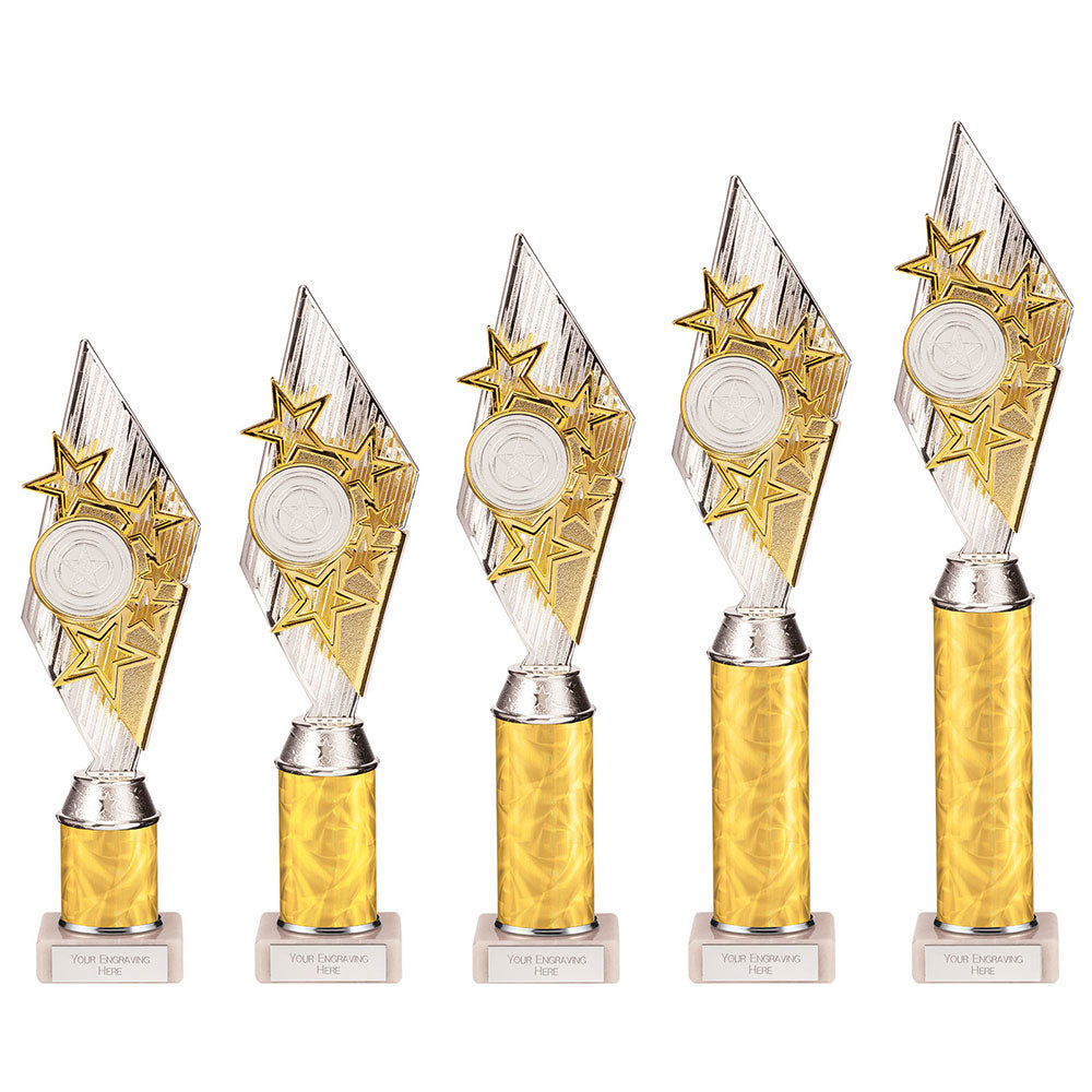 Pizzazz Silver & Gold Plastic Tube Trophy