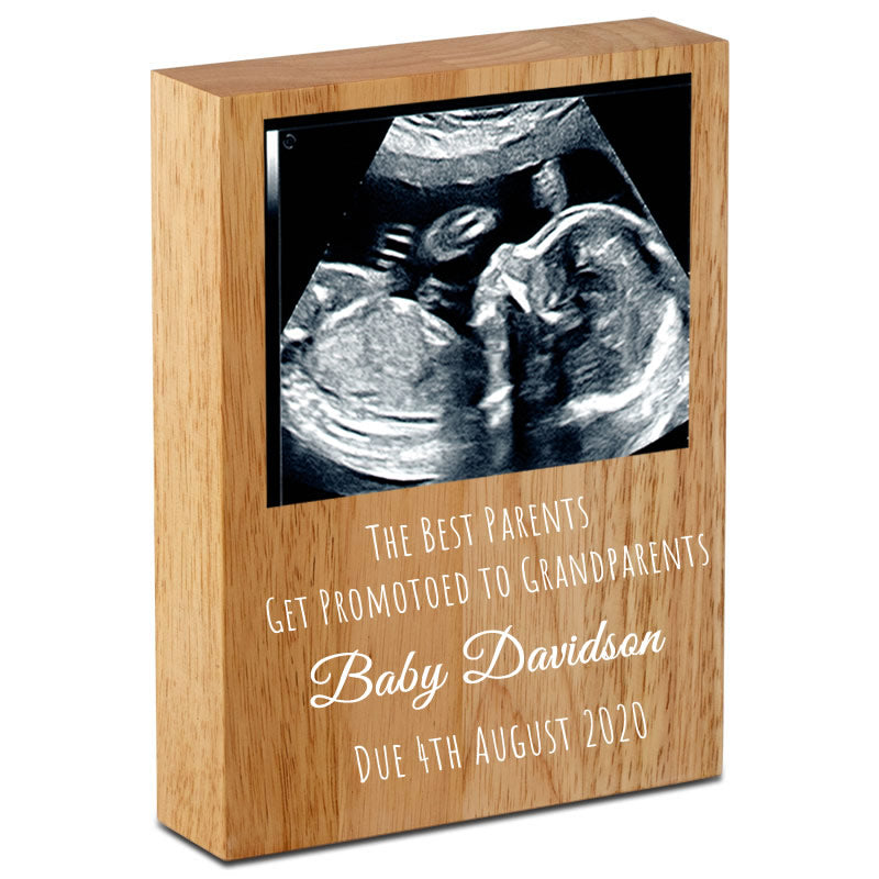 Personalised Baby Ultrasound Scan Wooden Photo Block